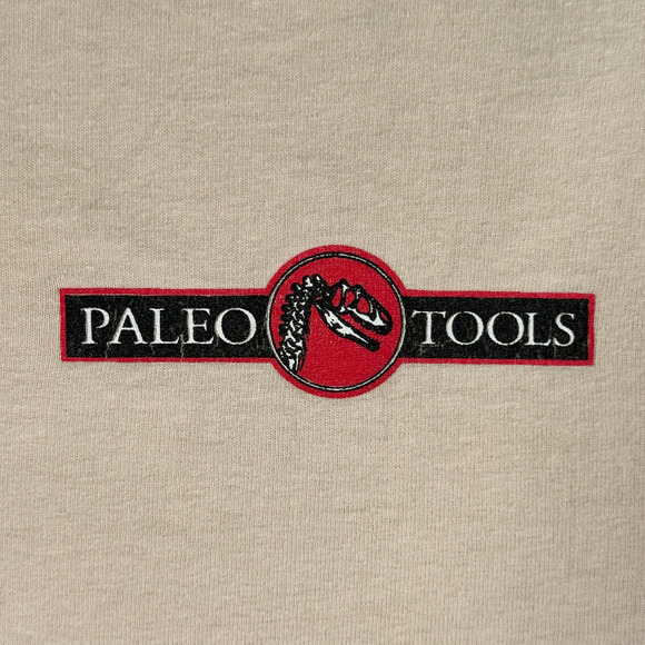 Dinosaur Shirt Adult MEDIUM Brown Paleo Tools Dig Fossils Bones Museum Science - Picture 4 of 9